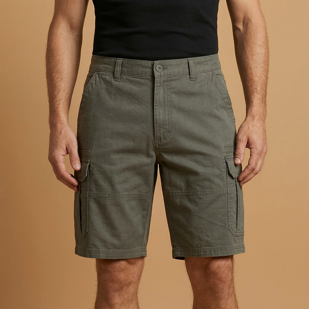 Bermuda cargo masculina curta | bermuda casual com bolsos para praia