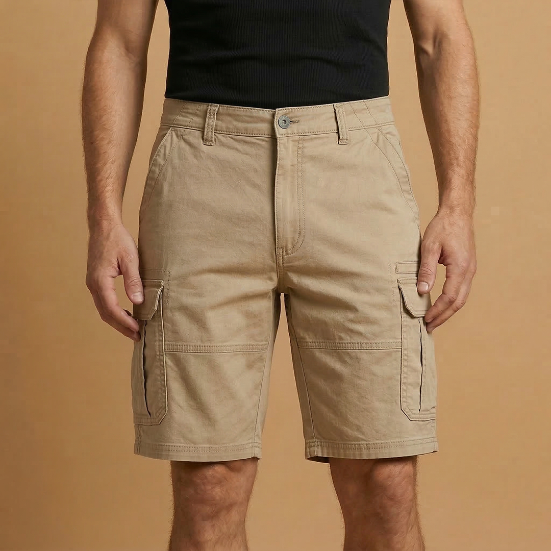 Bermuda cargo masculina curta | bermuda casual com bolsos para praia