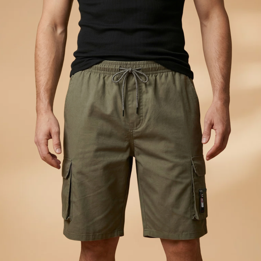 Kort cargo til mænd | let bermudashorts med snøre til sommerferie