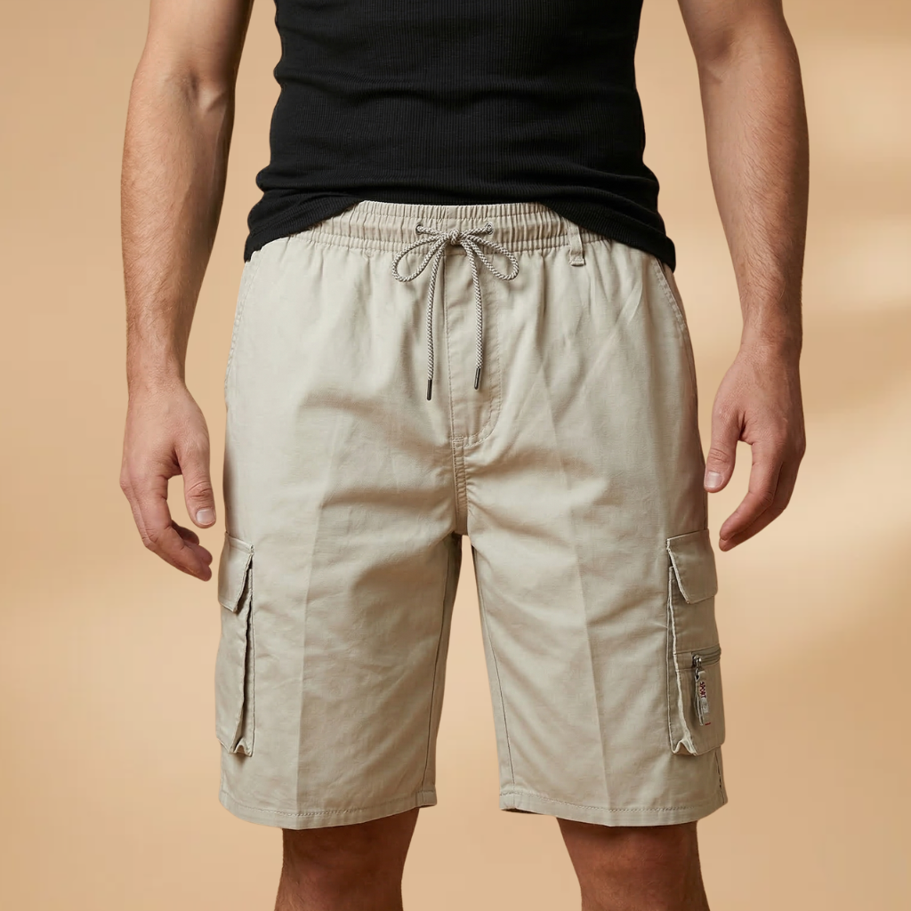 Kort cargo til mænd | let bermudashorts med snøre til sommerferie