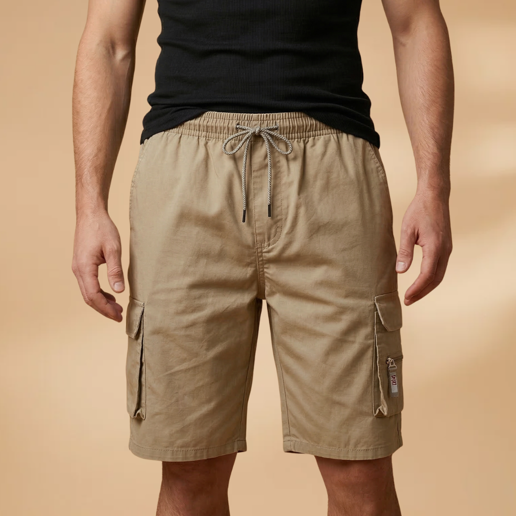 Kort cargo til mænd | let bermudashorts med snøre til sommerferie