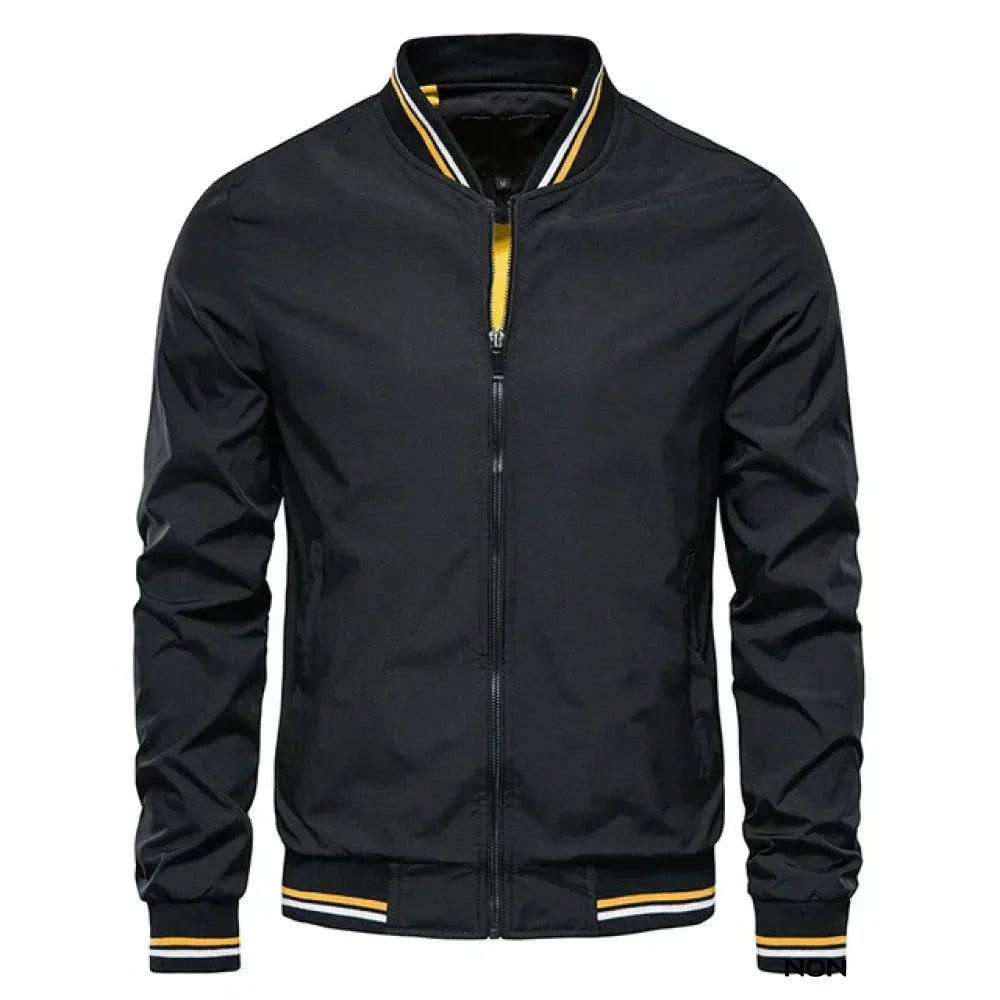 Veste bomber légère pour homme coupe cintrée avec col montant et fermeture zippée