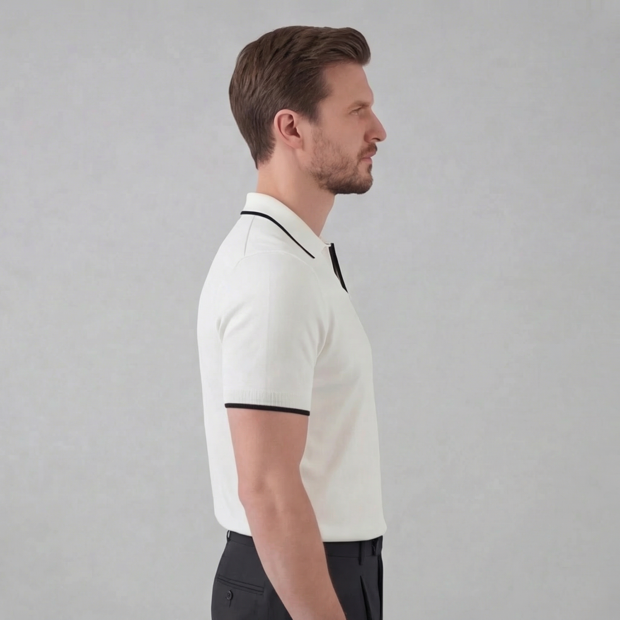 Polo a maglia uomo | maglia senza bottoni stile vintage