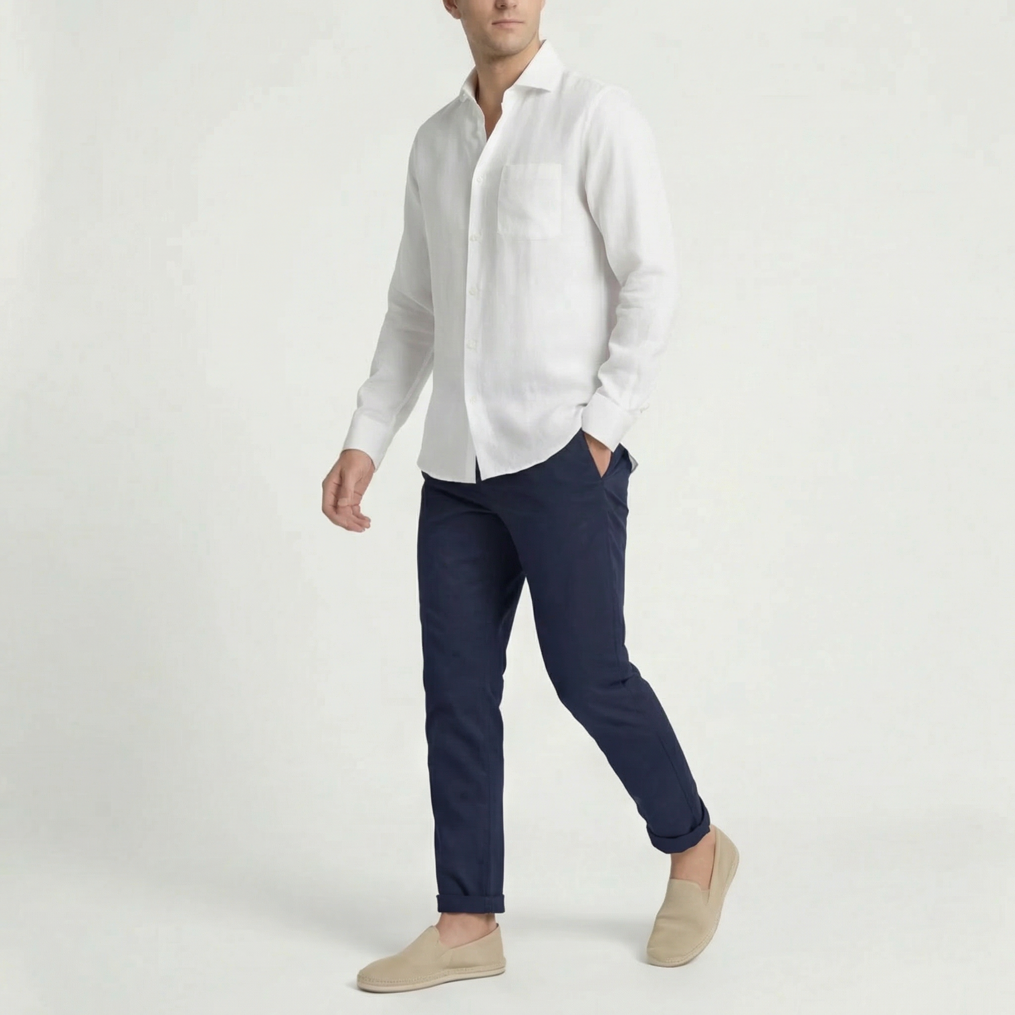 Camicia uomo in lino | maglia a maniche lunghe