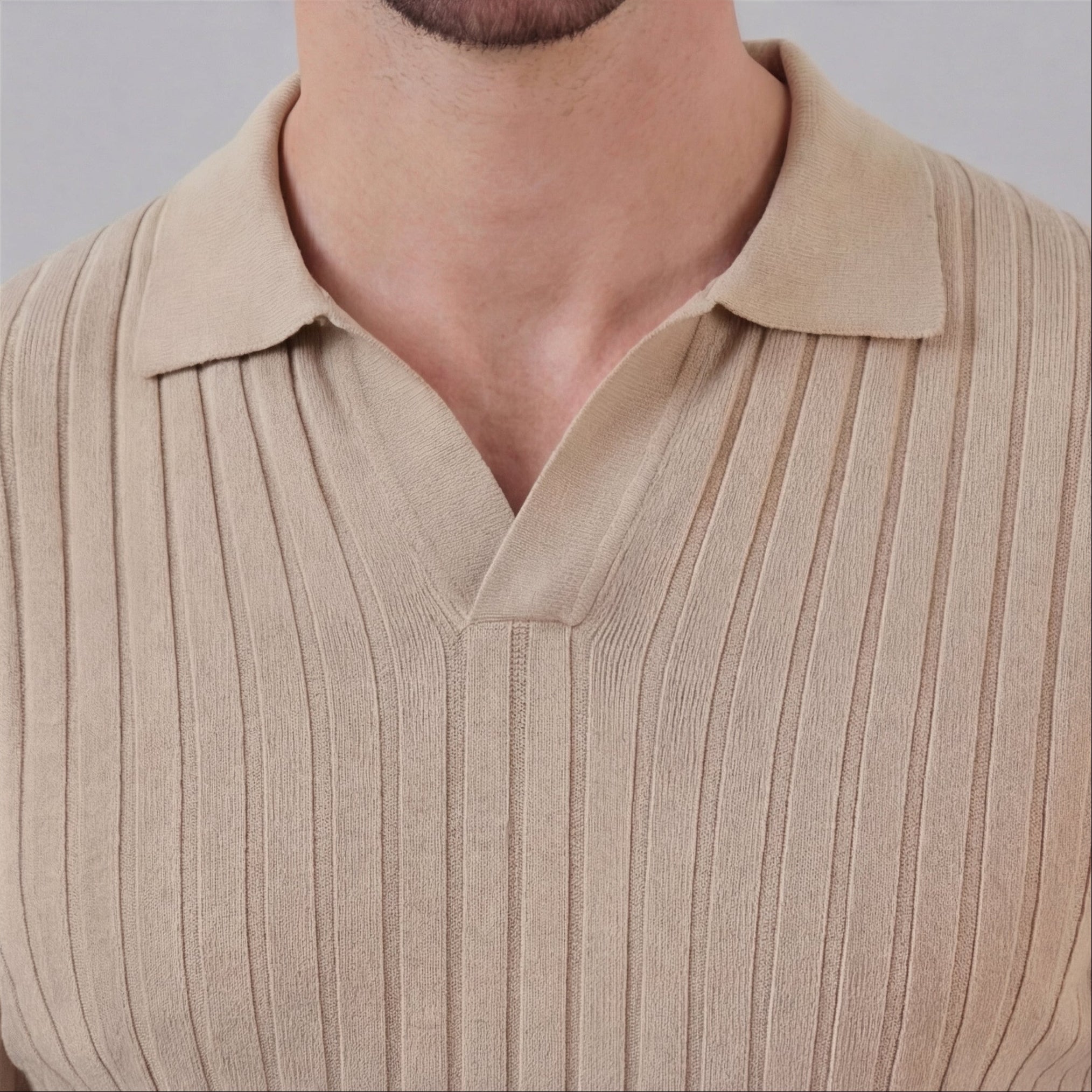 Polo col V homme | haut maille aéré sport