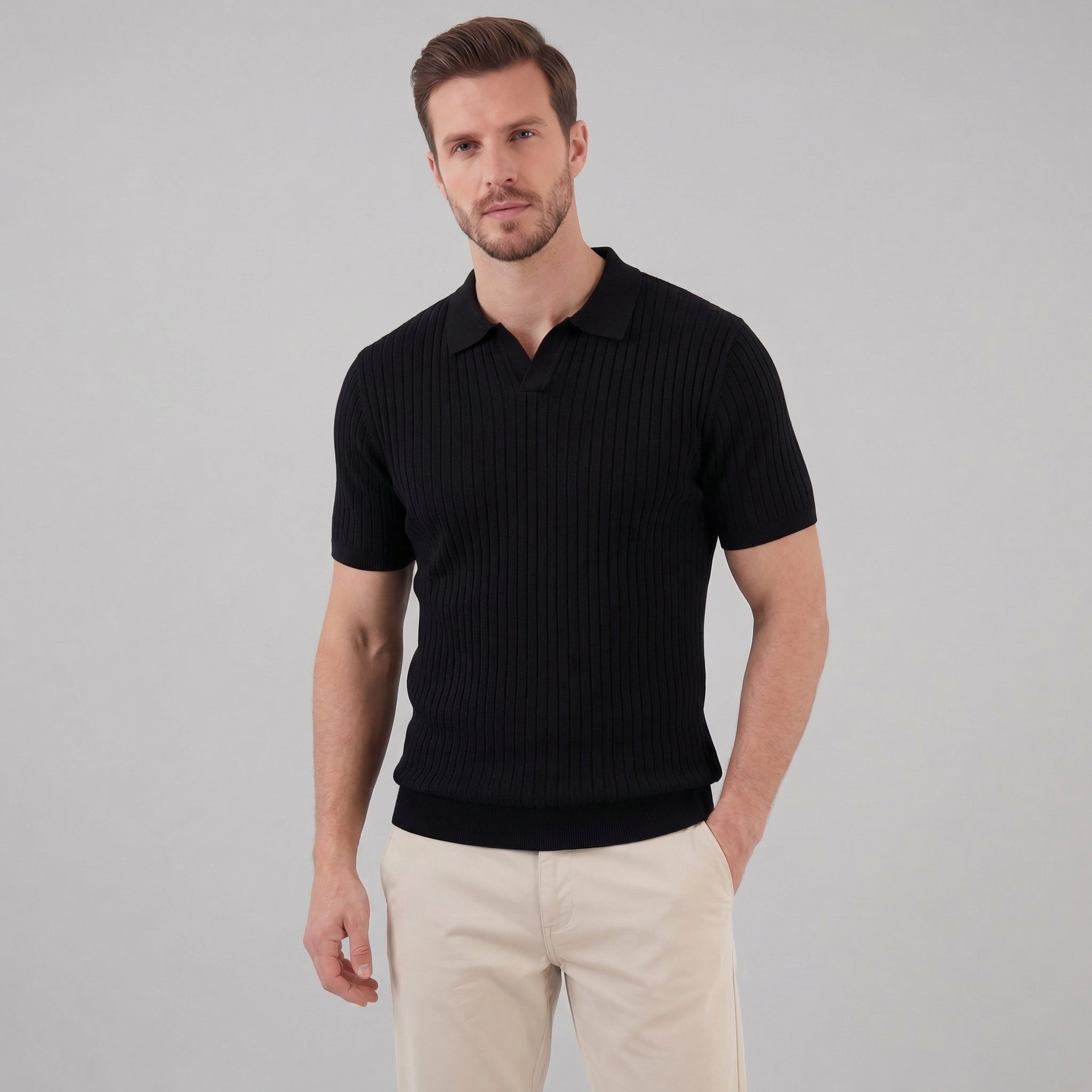 Polo col V homme | haut maille aéré sport