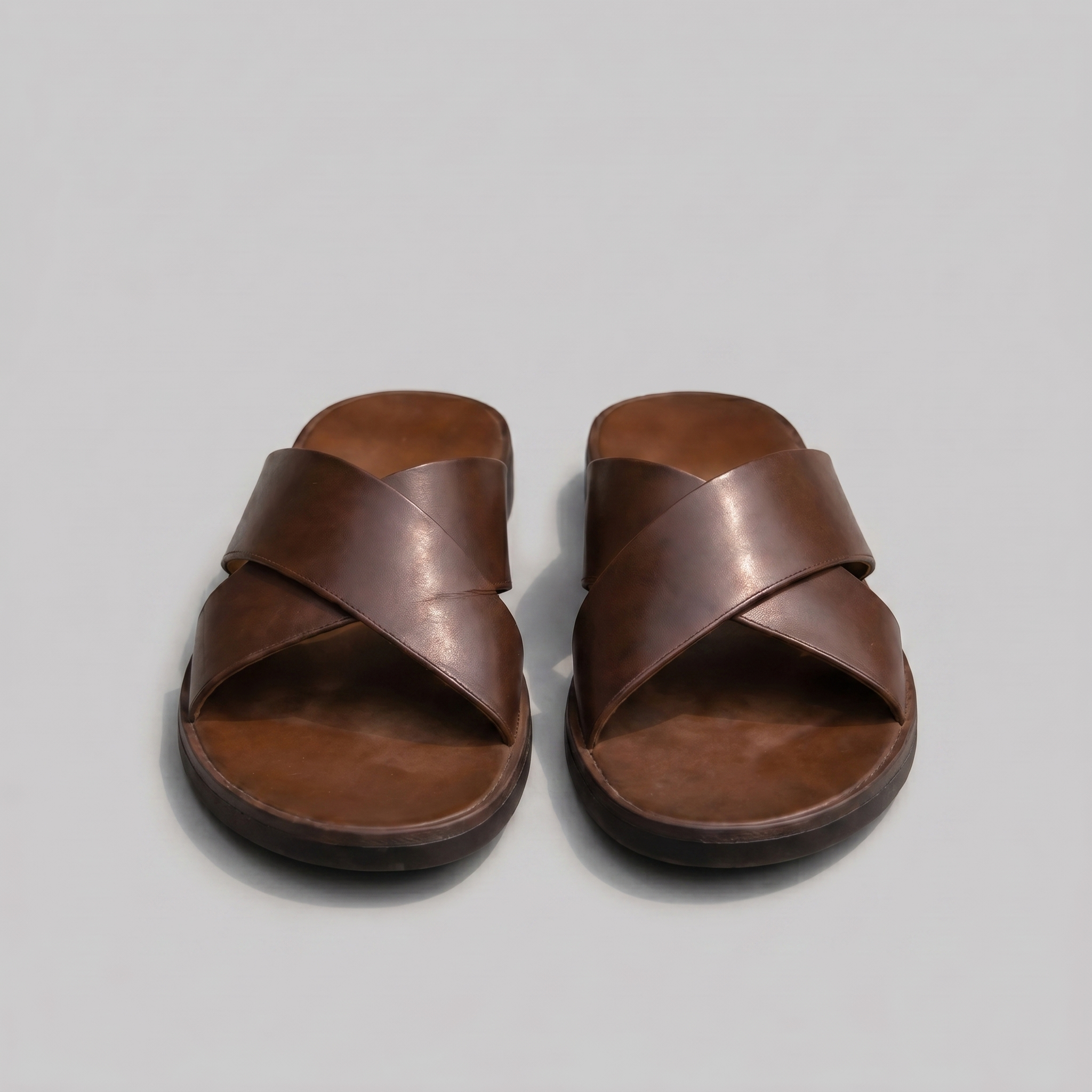 Sandales croisées pour hommes en cuir — décontracté — vacances