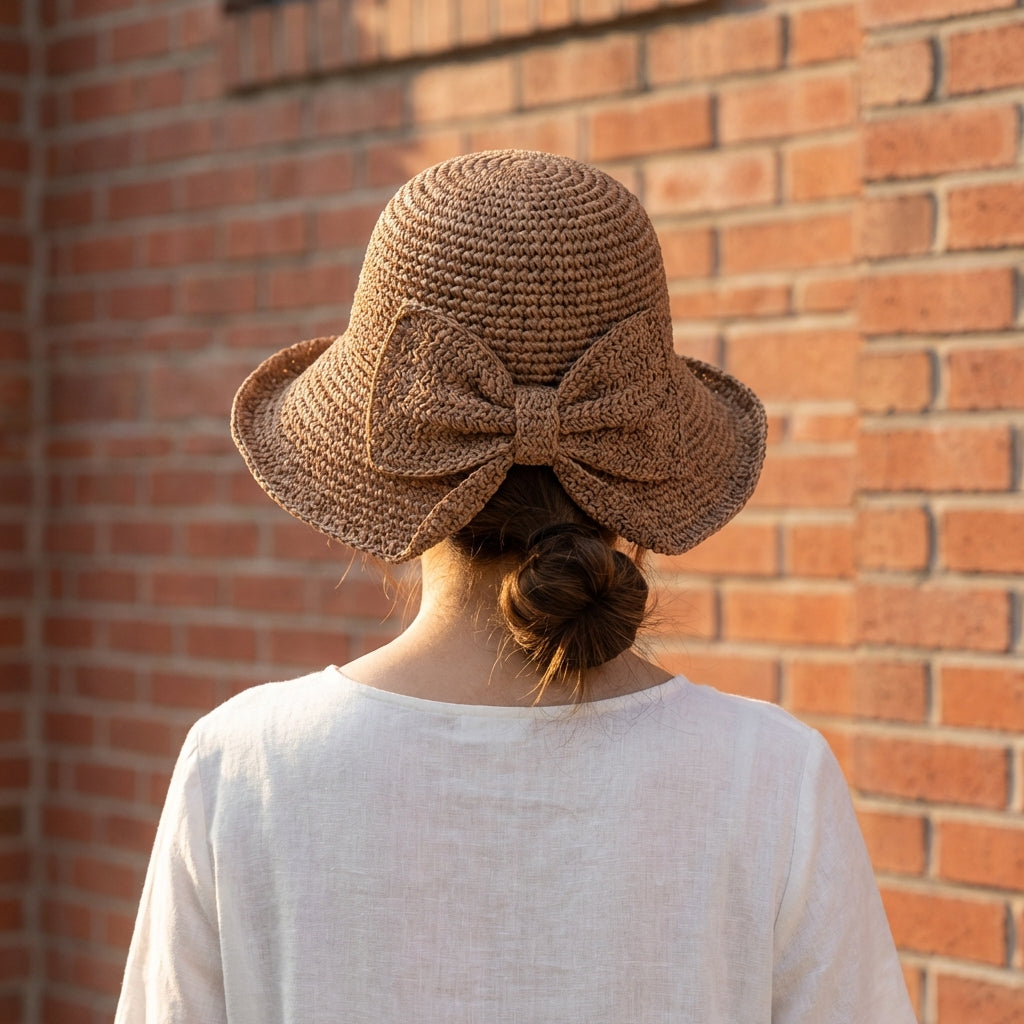 Chapeau de plage pour femme | bord large souple | texture tressée été