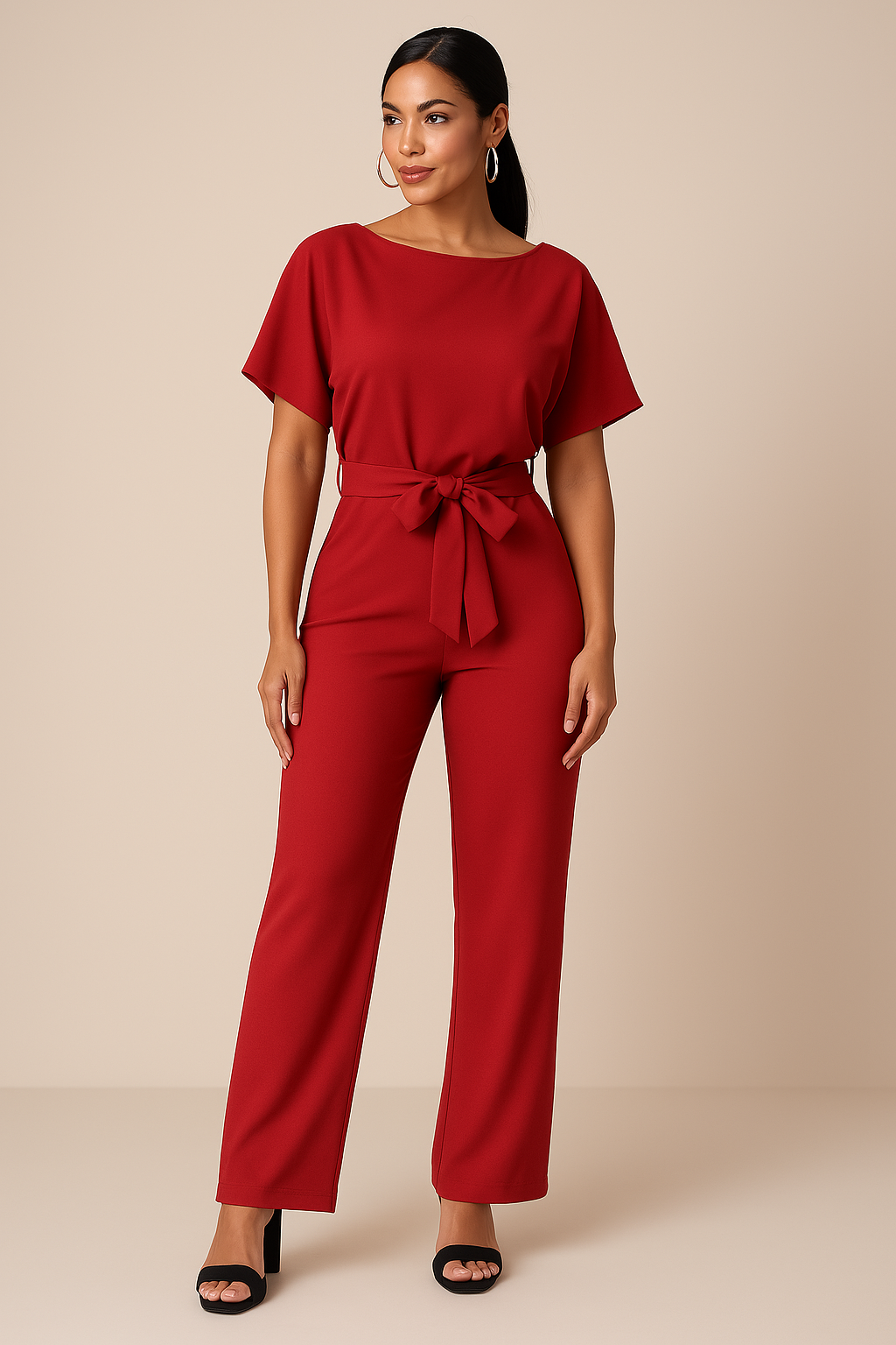 Salopetă Pantalon Chic Noor Stil Simplu și Siluetă Subțire