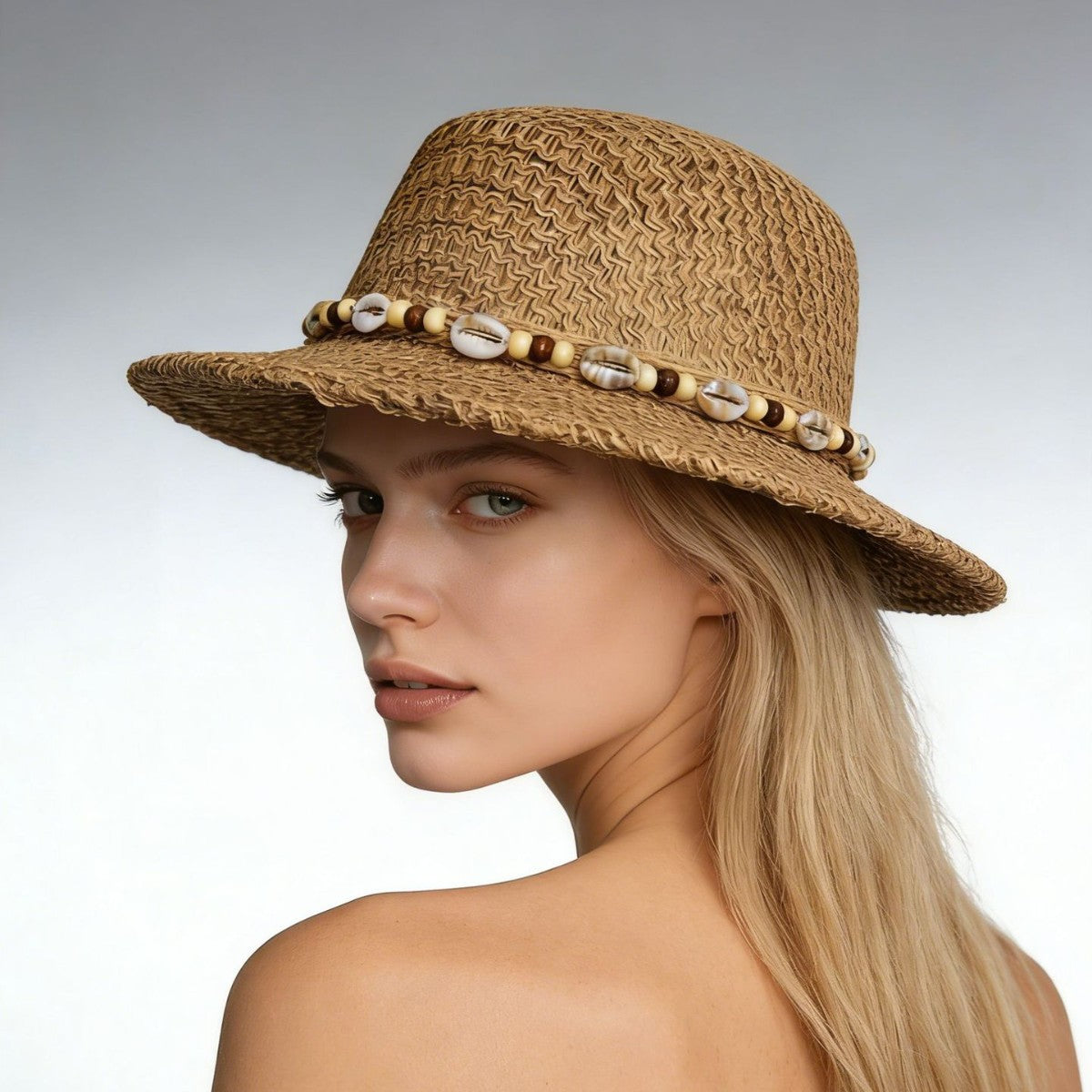 Chapeau de plage pour femme | bord large rigide | style rétro été