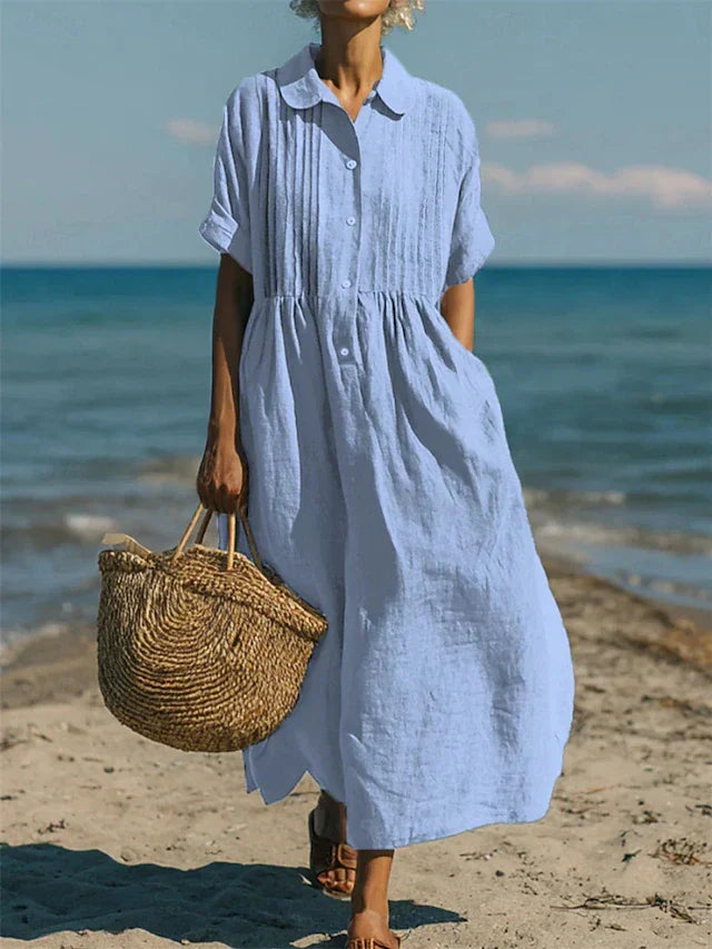 Robe Chemise Femme Midi Fluide