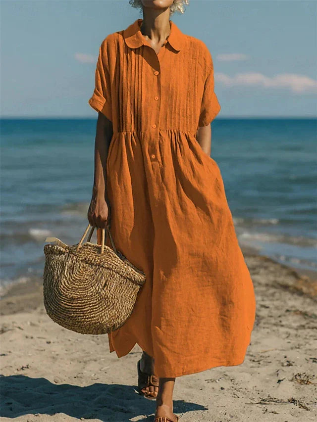 Robe Chemise Femme Midi Fluide