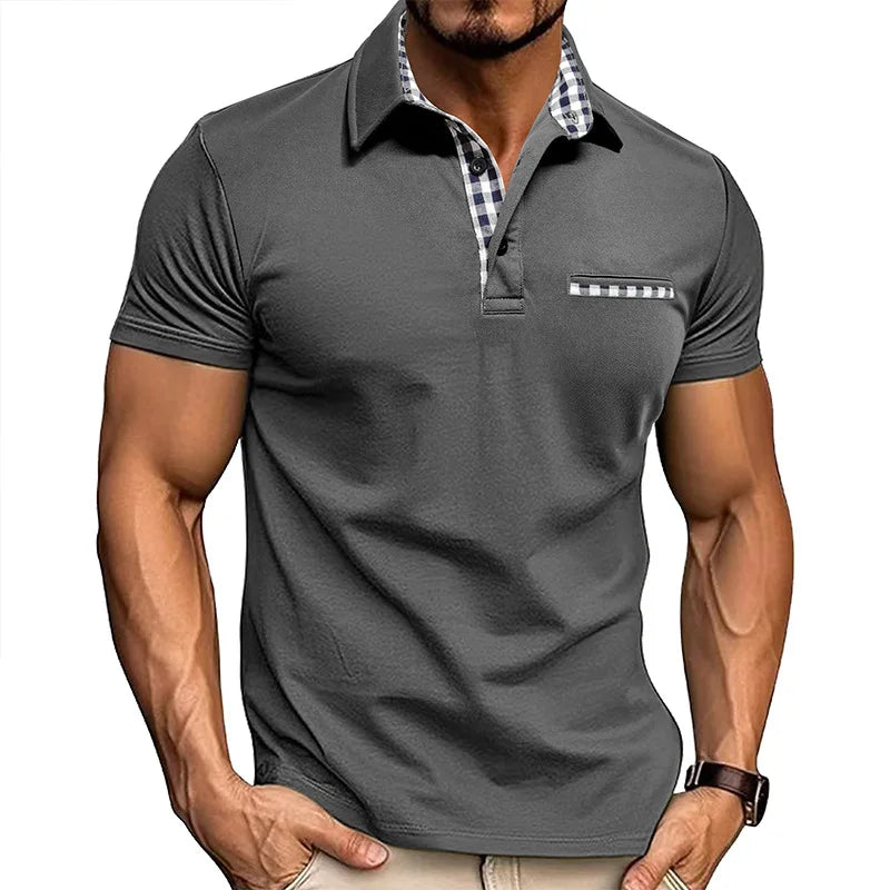 Men's Classic Cotton Polo with Chest Pocket