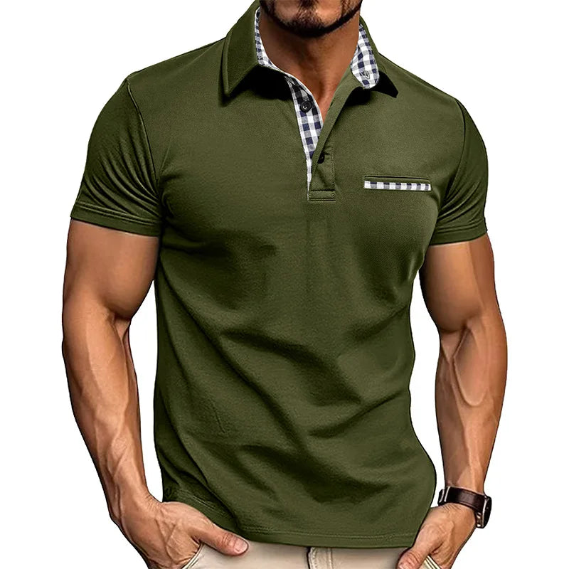 Men's Classic Cotton Polo with Chest Pocket