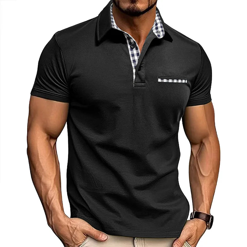 Men's Classic Cotton Polo with Chest Pocket