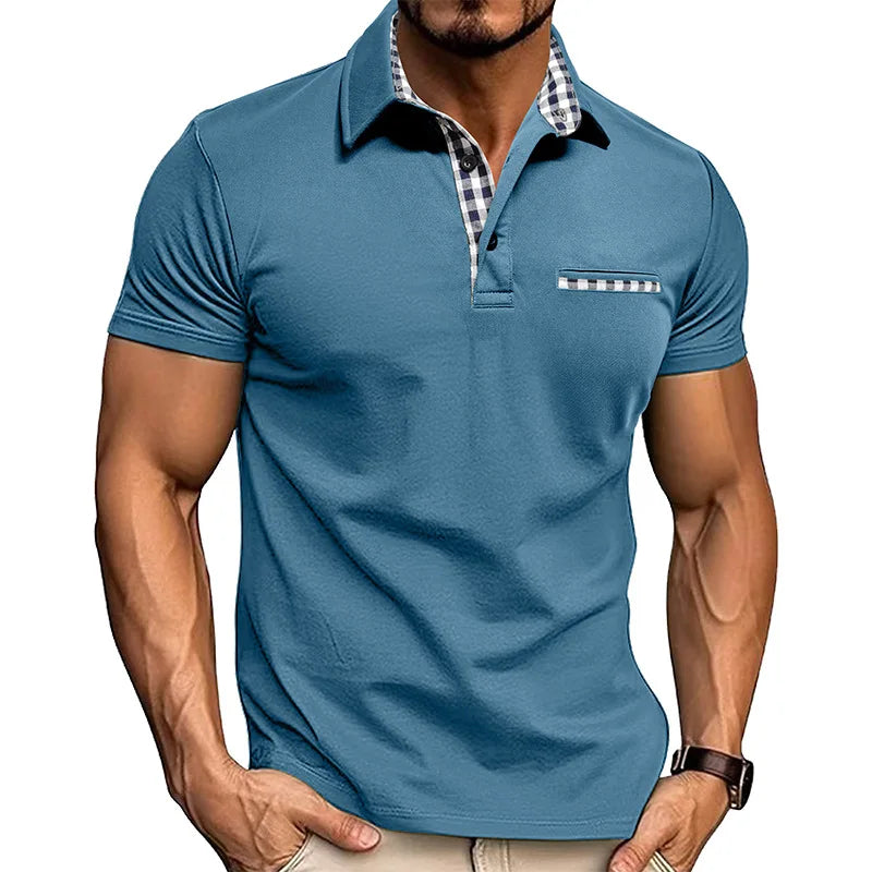 Men's Classic Cotton Polo with Chest Pocket
