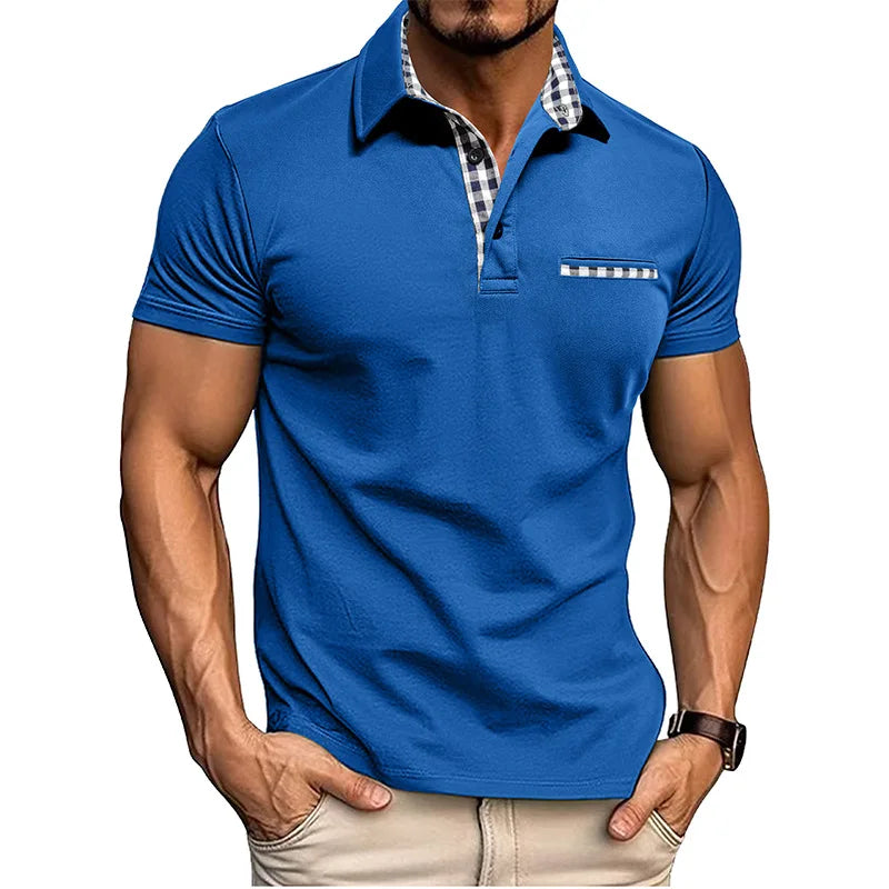 Men's Classic Cotton Polo with Chest Pocket