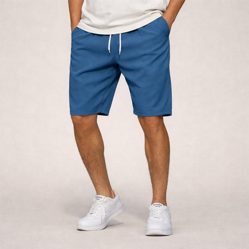 Bermuda casual da uomo in poliestere con tasche italiane