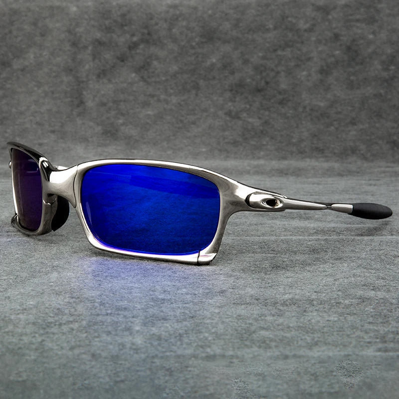 Lunettes de Soleil de Sport Polarisées UV400 avec Monture en Métal pour Hommes