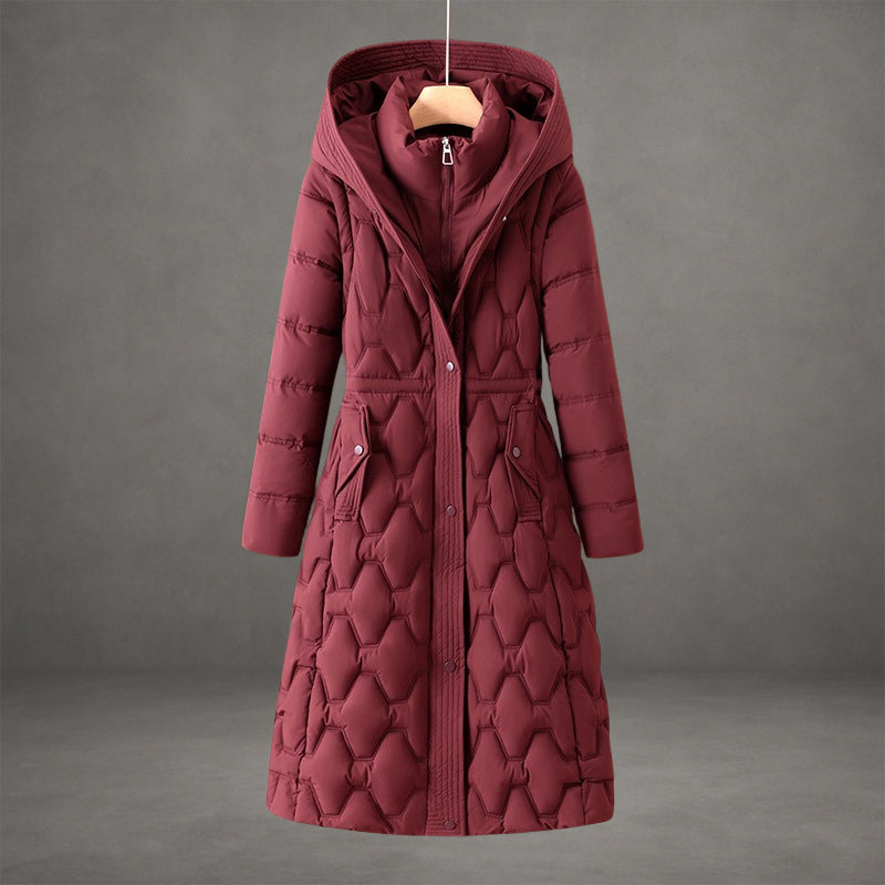 Femme Doudoune Extérieur Imperméable Coupe-Vent Capuche Ajustable Longue Rembourrée