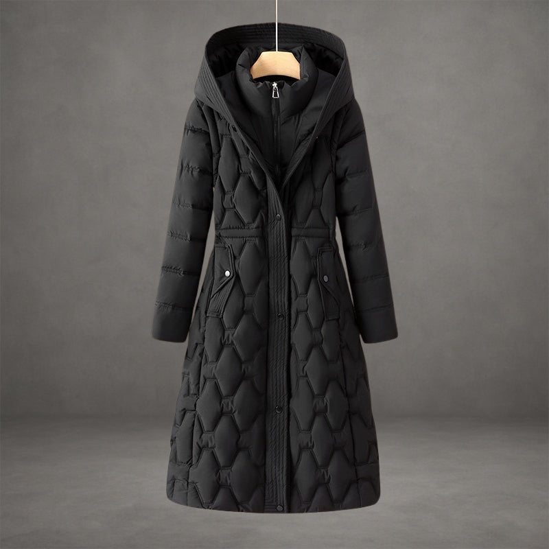 Femme Doudoune Extérieur Imperméable Coupe-Vent Capuche Ajustable Longue Rembourrée