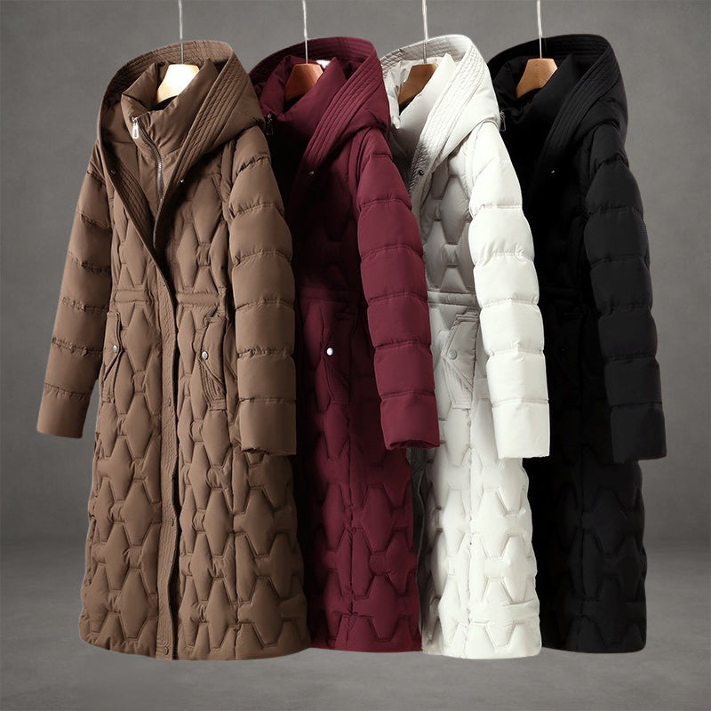 Femme Doudoune Extérieur Imperméable Coupe-Vent Capuche Ajustable Longue Rembourrée