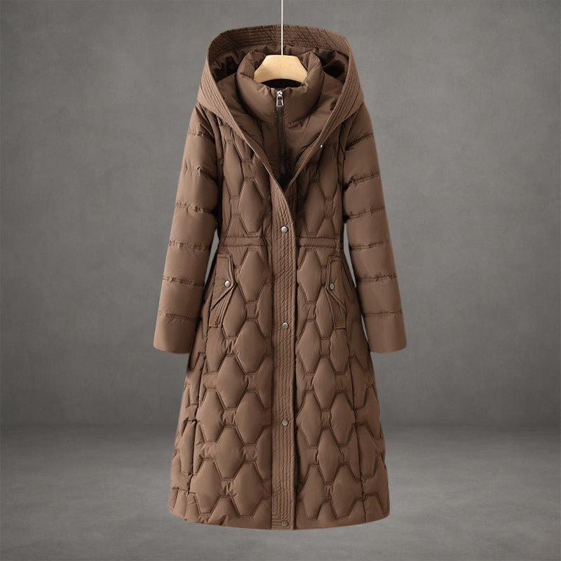 Femme Doudoune Extérieur Imperméable Coupe-Vent Capuche Ajustable Longue Rembourrée