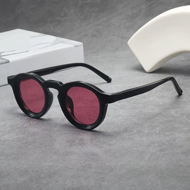 Lunettes de soleil rondes vintage petite monture protection UV400 unisexe