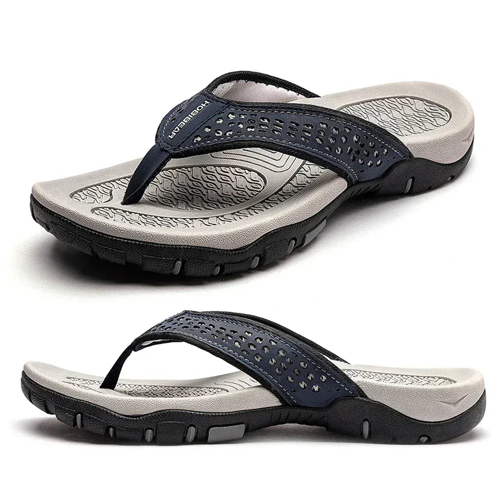 Tongs de Sport en Nubuck Synthétique avec Soutien de la Voûte Plantaire pour Homme