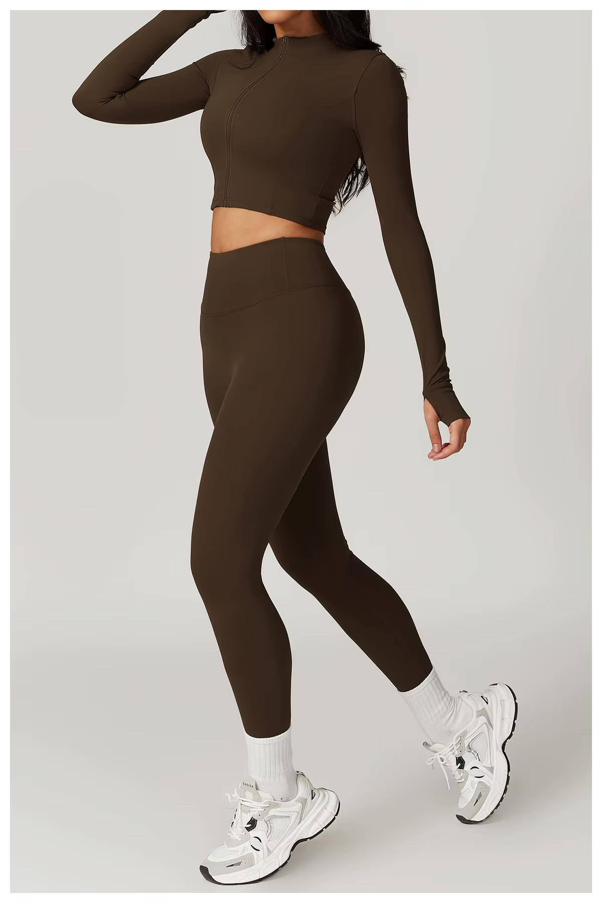 Ensemble de Yoga sans Couture avec Legging Taille Haute et Brassière pour Femme