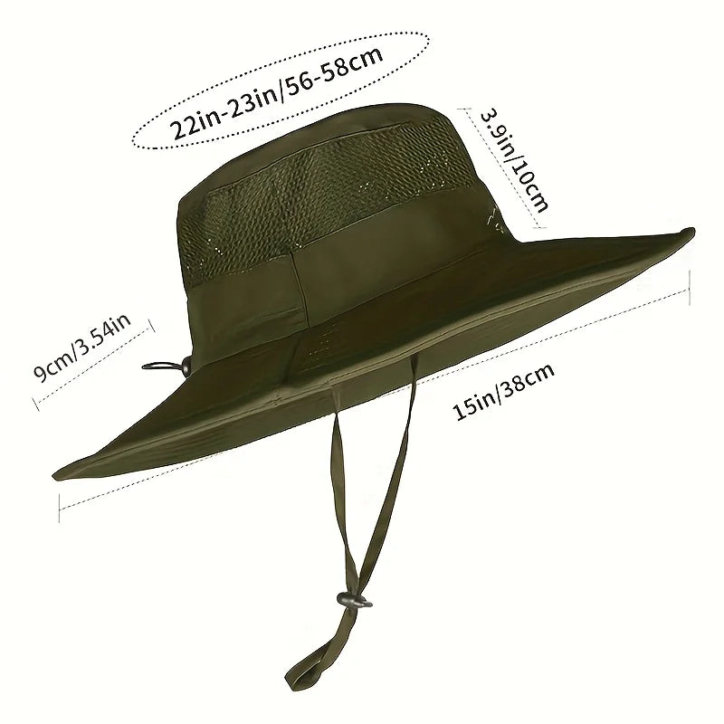 Skládací rybářský klobouk typu bucket z prodyšného polyesteru s ochranou proti UV záření