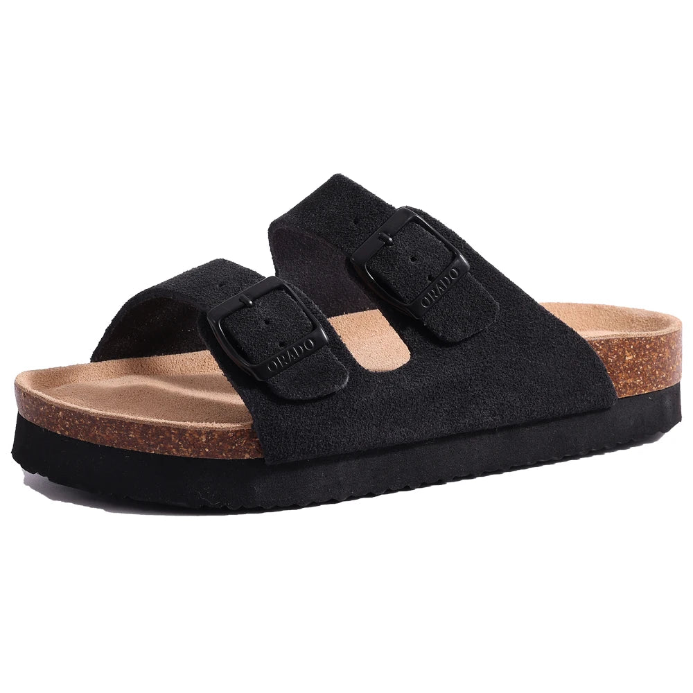 Sandales Plates Femme En Daim