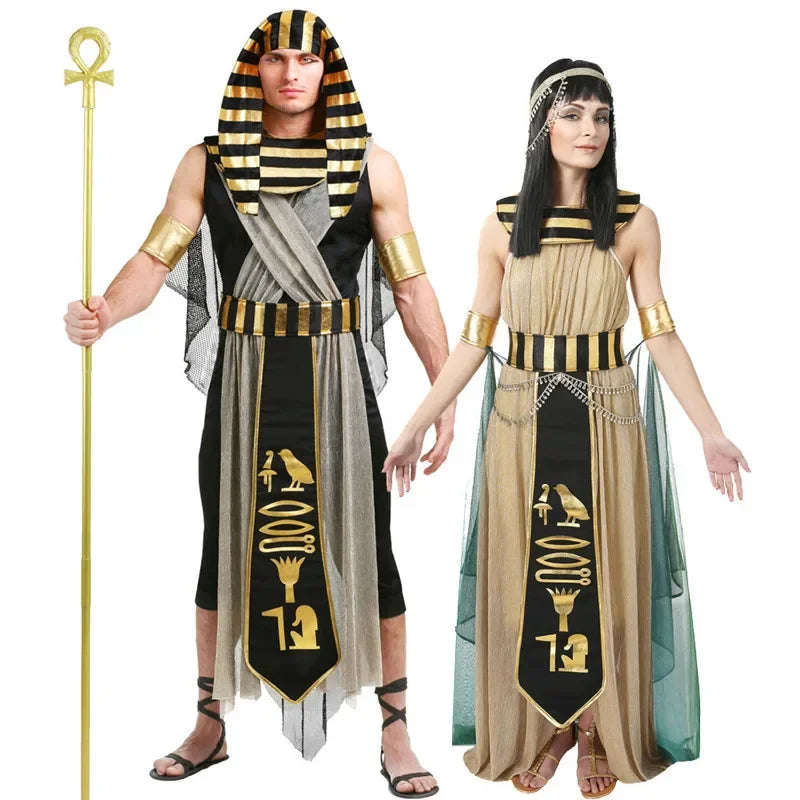 Mand Kvinde Farao Dronning fra Egypten Halloween-cosplay karnevalskostume til voksne