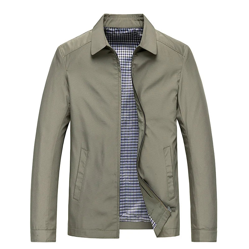 Men's Daily Jacket with Zipper, Comfortable Shirt Collar, Outdoor Wear