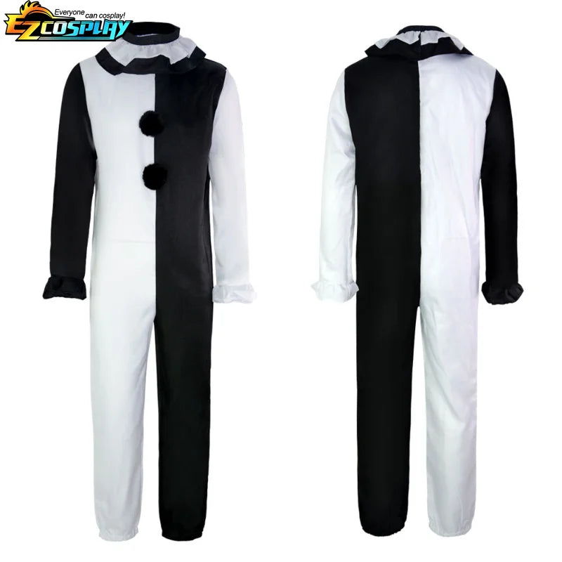 Costum mixt de clovn înfricoșător pentru Halloween, cosplay, cu mască, pentru adulți