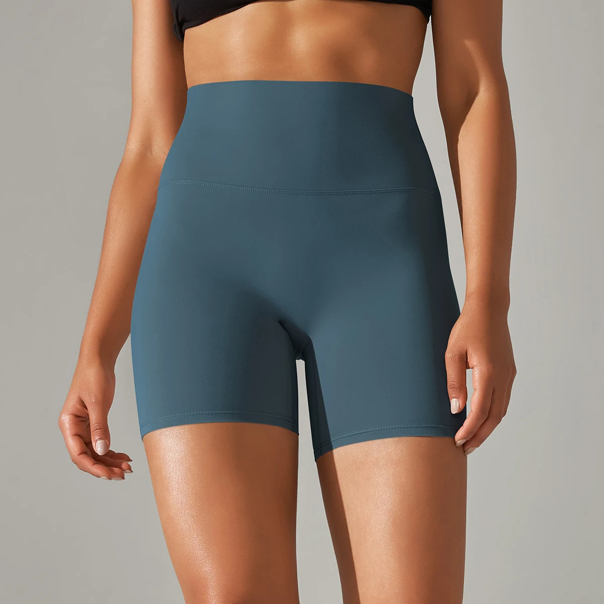 Shorts esportivos femininos de cintura alta