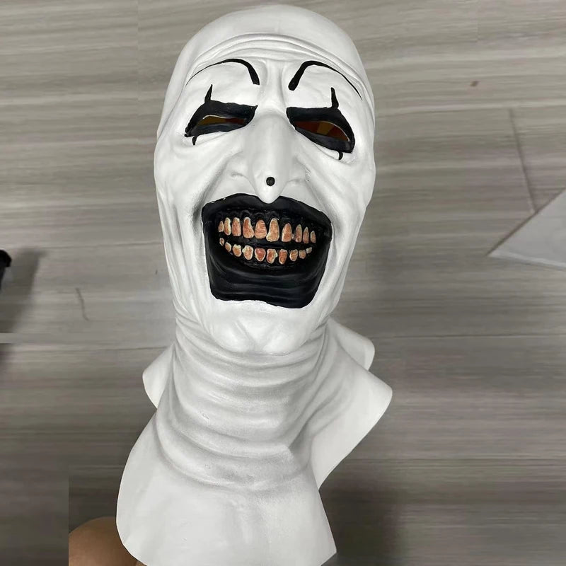 Costum mixt de clovn înfricoșător pentru Halloween, cosplay, cu mască, pentru adulți