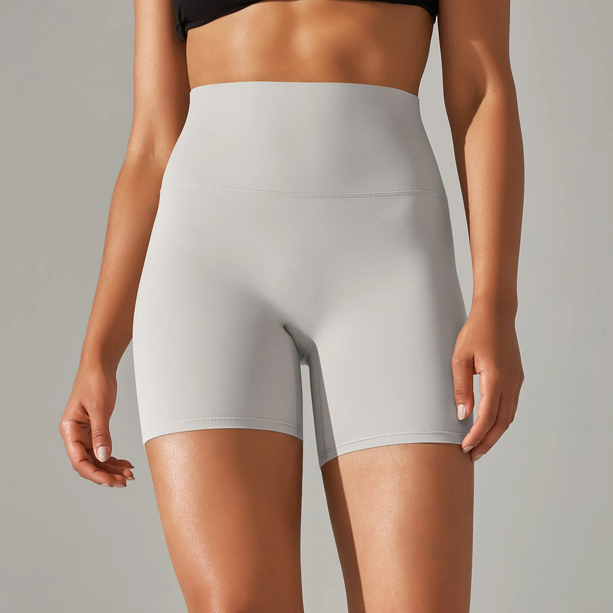 Shorts esportivos femininos de cintura alta