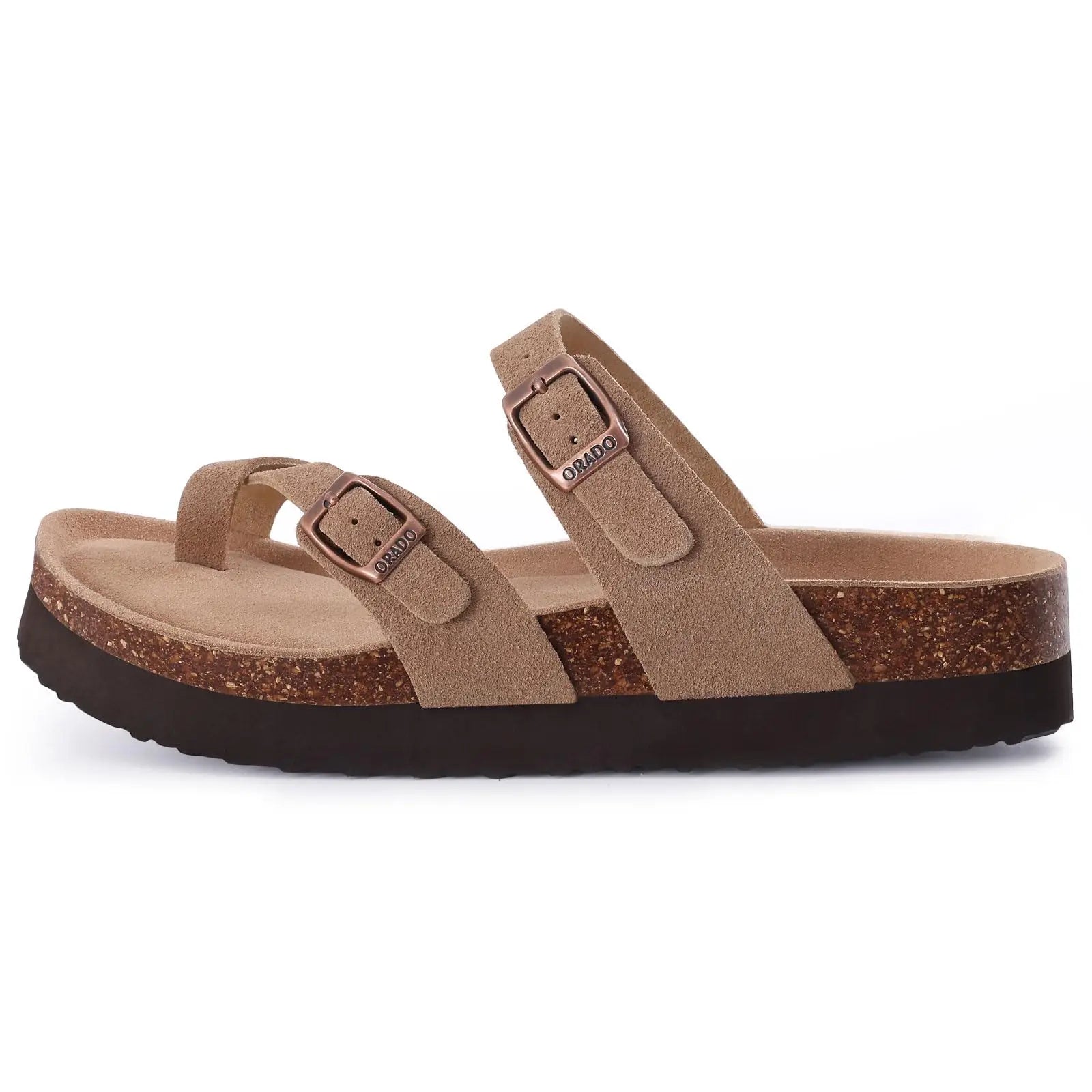 Sandales Plates Femme En Daim