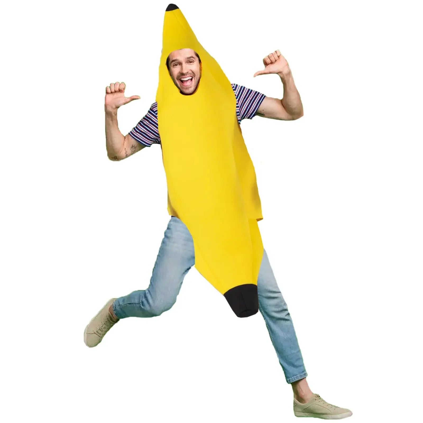 Halloween-kostume af banan til cosplay, karneval og udklædningsfest