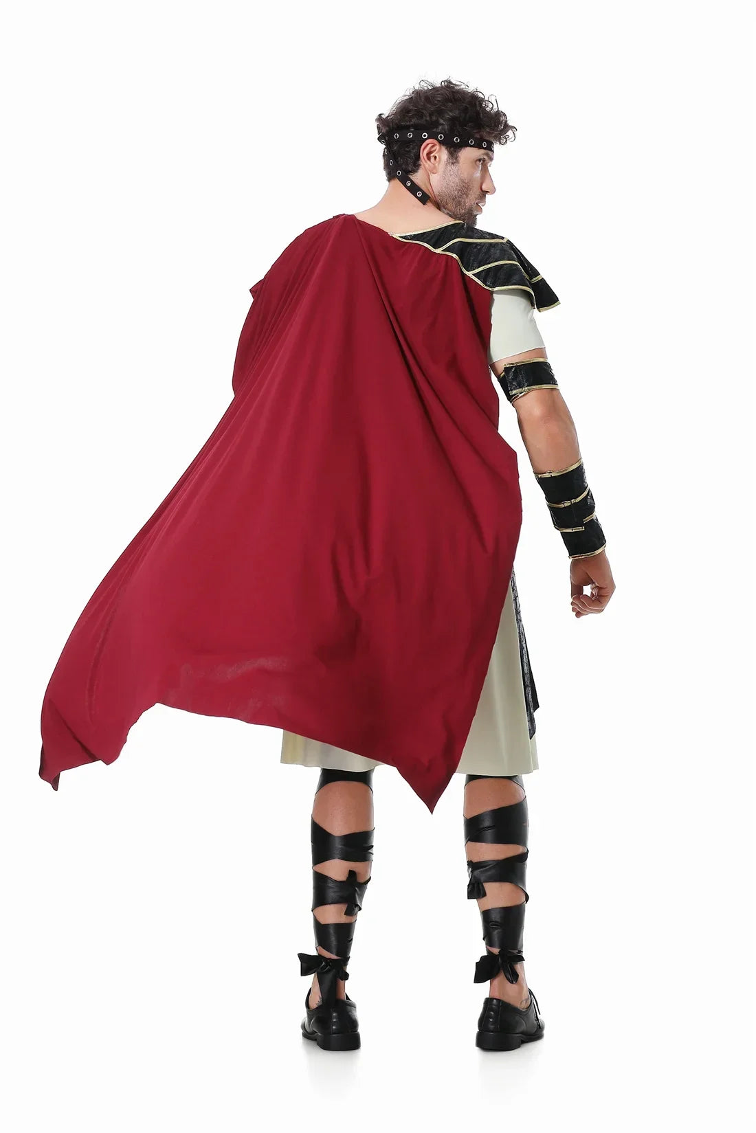 Costum bărbătesc de războinic roman pentru Halloween, cosplay de carnaval, pelerină de gladiator