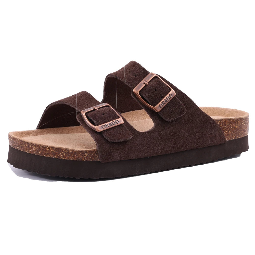 Sandales Plates Femme En Daim