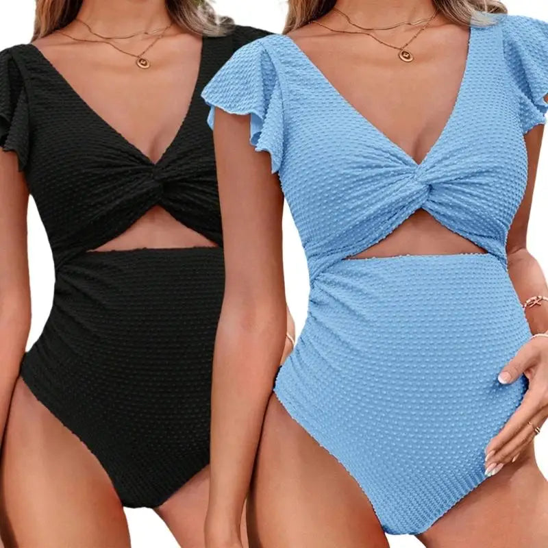 Bañador de maternidad para mujer, conjunto de dos piezas con volantes para nadar.