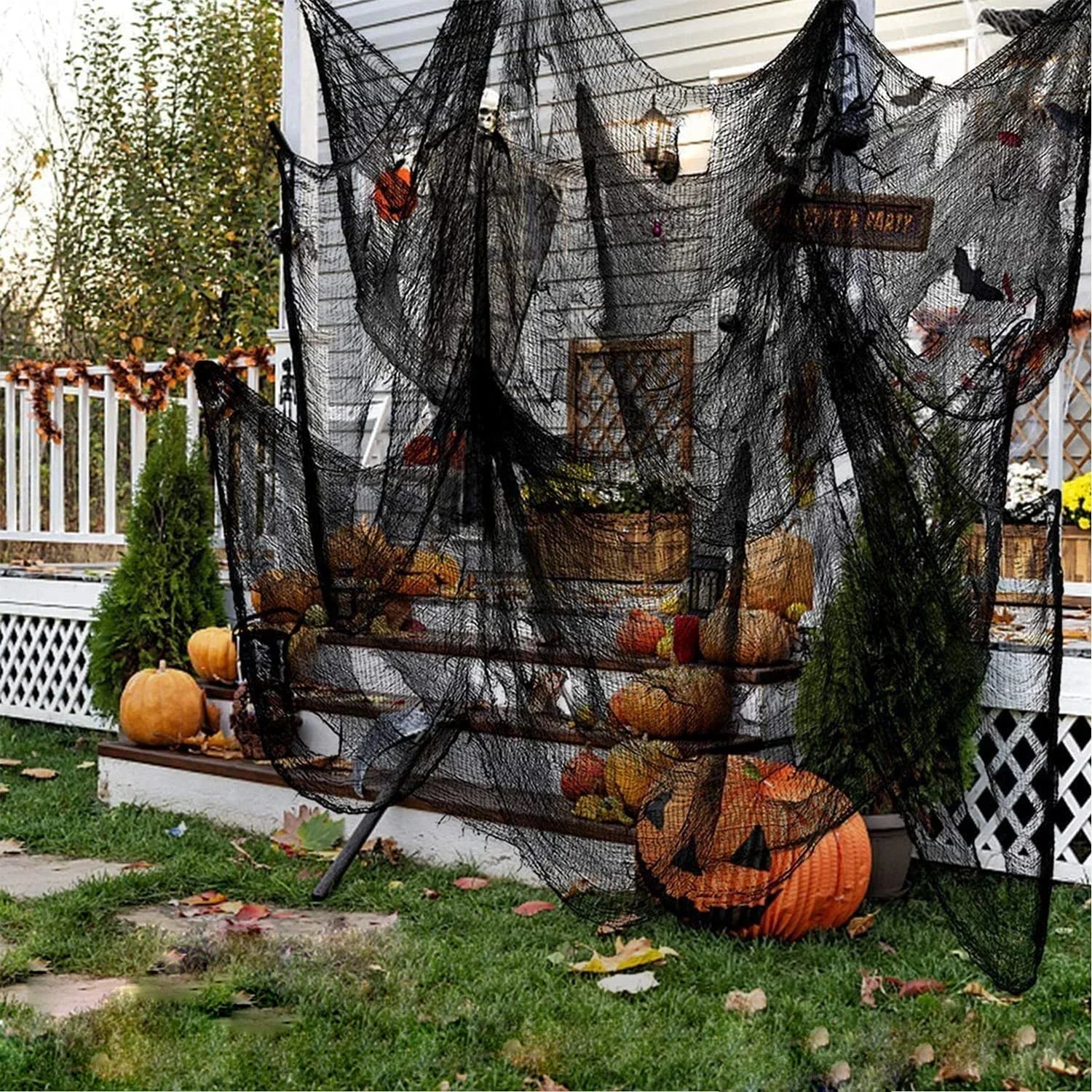 Scary Halloween Gauze Window Door Haunted House Decoration