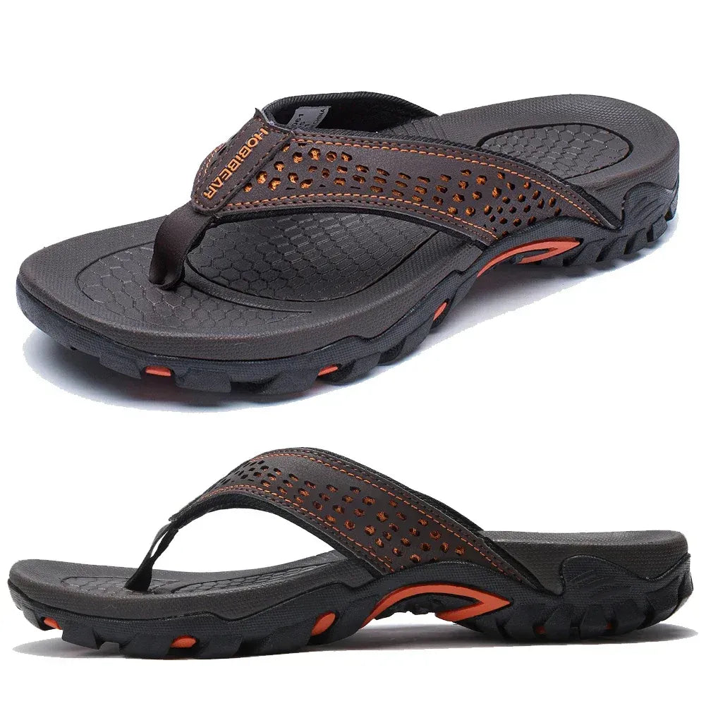 Tongs de Sport en Nubuck Synthétique avec Soutien de la Voûte Plantaire pour Homme
