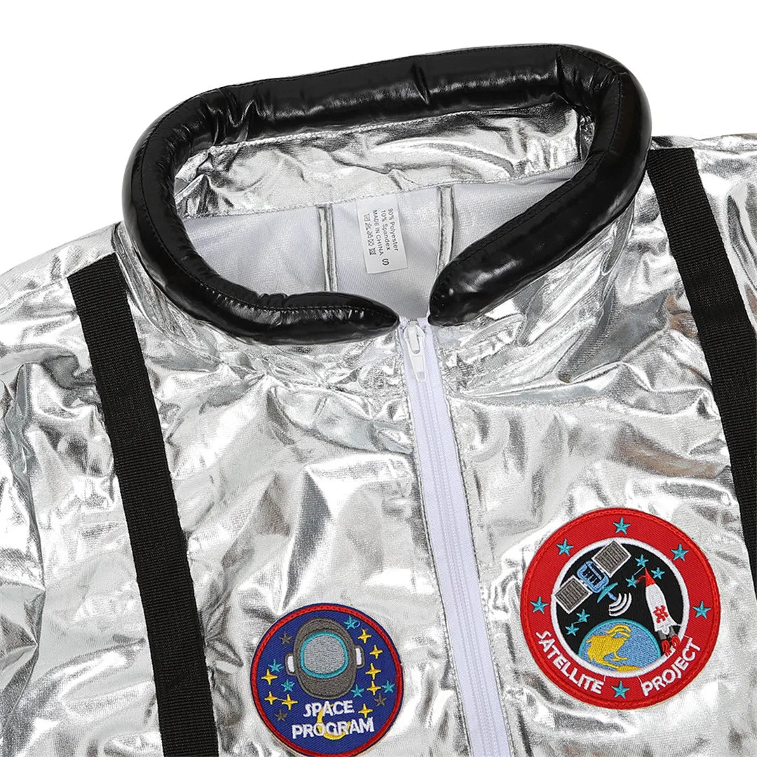Macacão de astronauta para cosplay de Halloween, fantasia para casal adulto