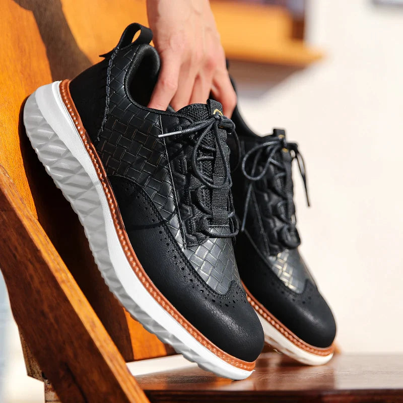 Sneakers in pelle uomo — scarpe leggere e traspiranti — quotidiane