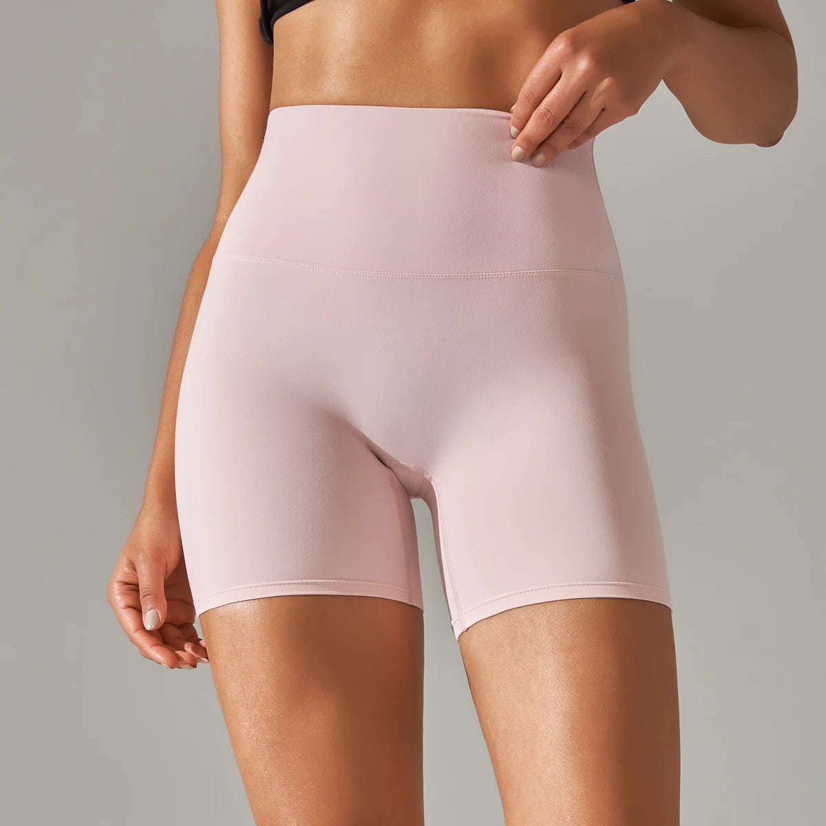 Shorts esportivos femininos de cintura alta