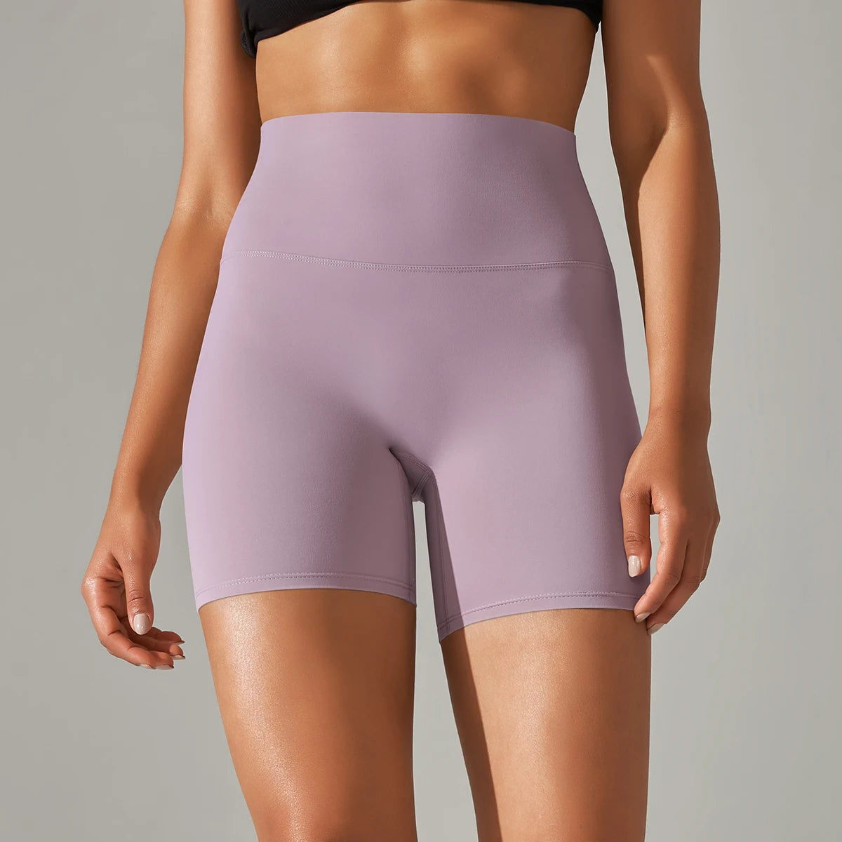 Shorts esportivos femininos de cintura alta