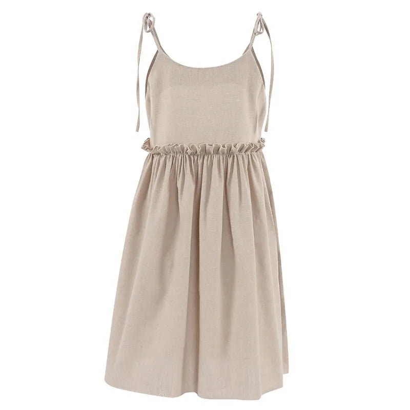 Robe d'été en mélange coton lin